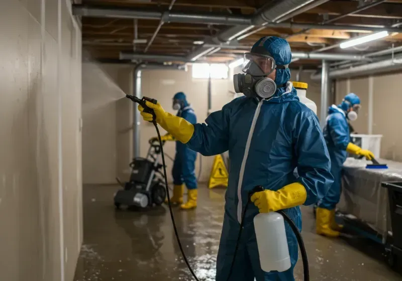 Basement Sanitization and Antimicrobial Treatment process in Wake Village, TX